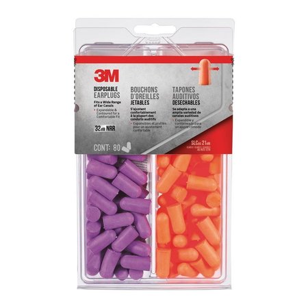 3M Earplug Disposable Org/Purple 92059H80-DC